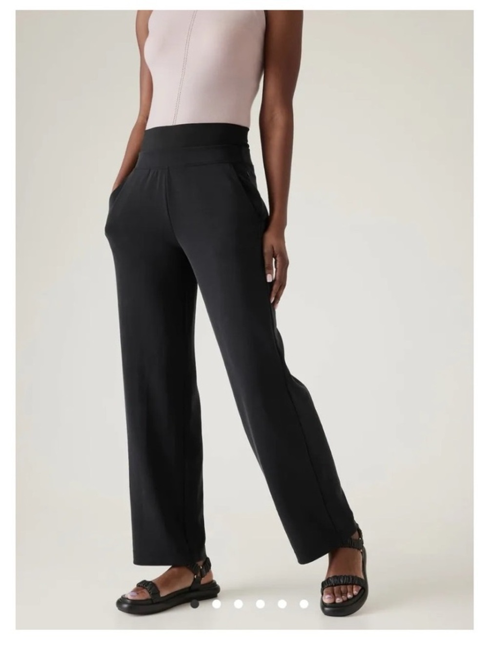 Athleta Seasoft Wide Leg Black Pants - size XXS